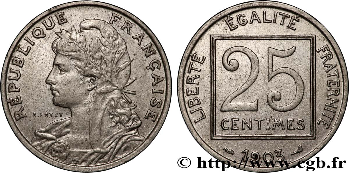 25 centimes Patey, 1er type 1903  F.168/3 XF 