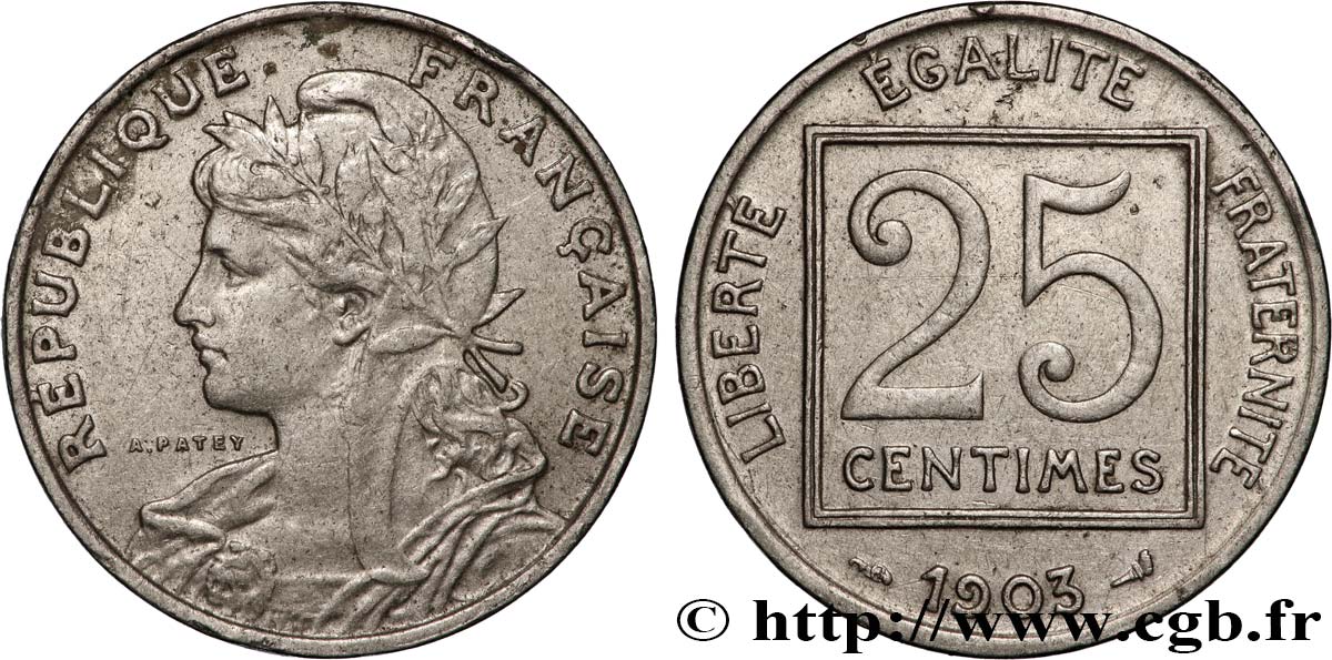 25 centimes Patey, 1er type 1903  F.168/3 SS 