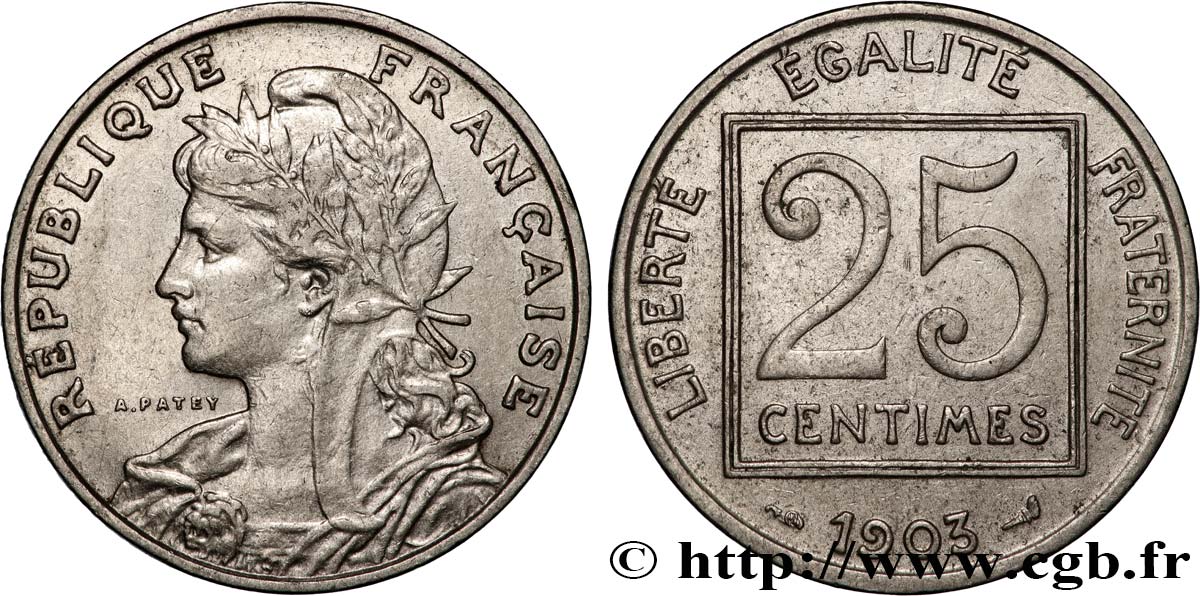 25 centimes Patey, 1er type 1903  F.168/3 MBC 