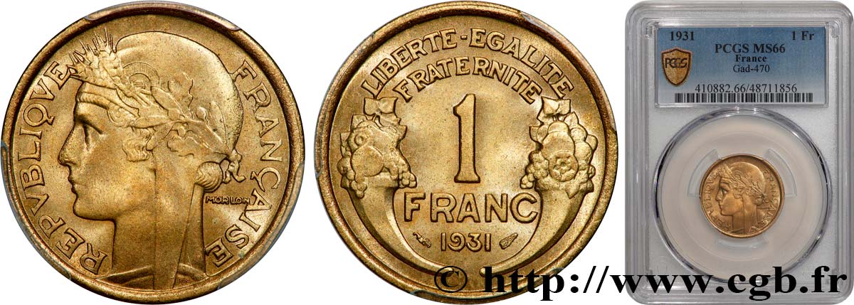 1 franc Morlon 1931 Paris F.219/2 FDC66 PCGS