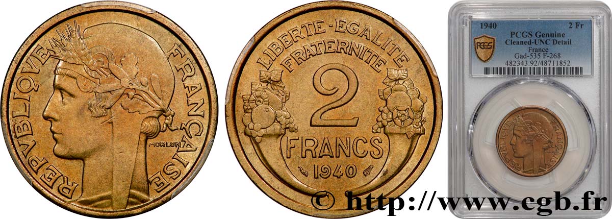 2 francs Morlon 1940  F.268/13 SUP+ PCGS