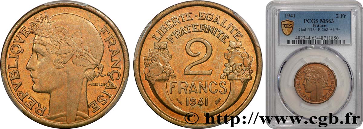 2 francs Morlon 1940  F.268/13 MS63 PCGS