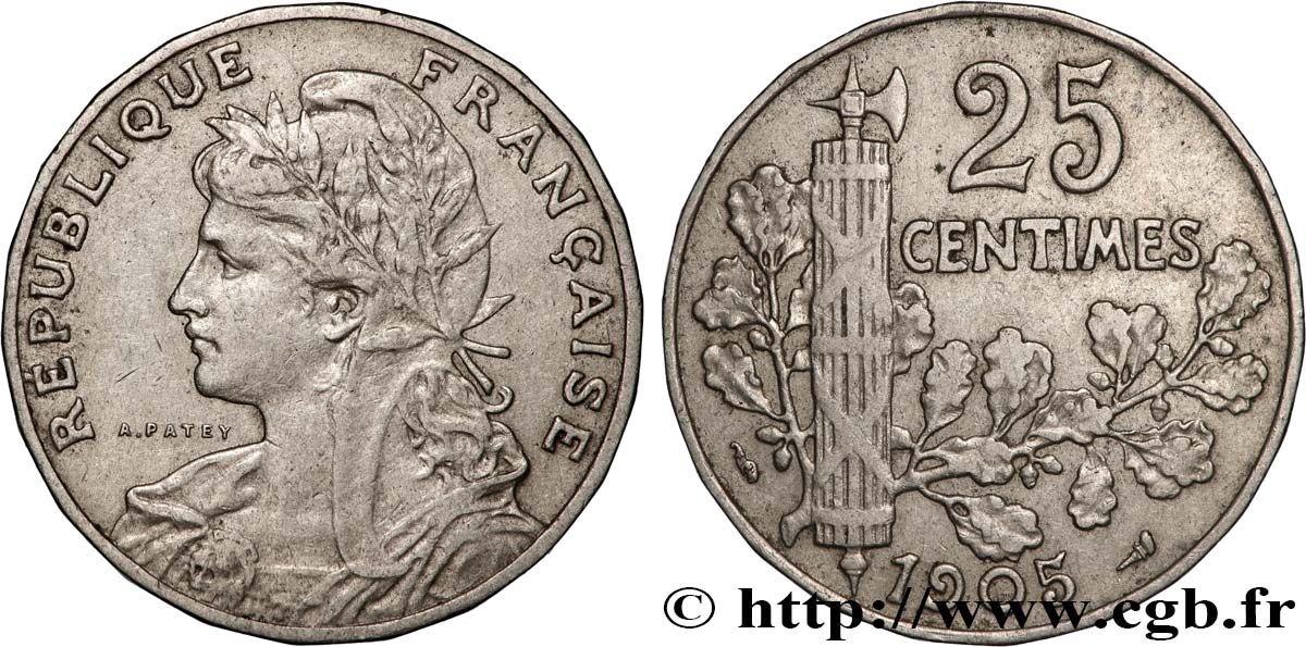 25 centimes Patey, 2e type 1905  F.169/3 SS 