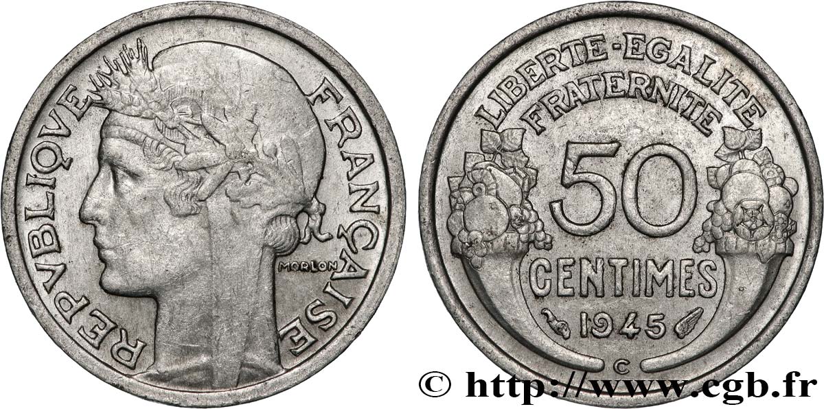 50 centimes Morlon, légère 1945 Castelsarrasin F.194/7 MBC 