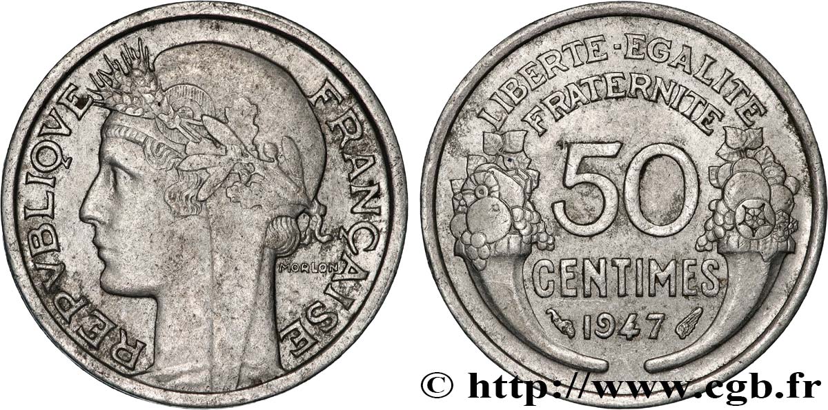 50 centimes Morlon, légère 1947  F.194/10 SUP 