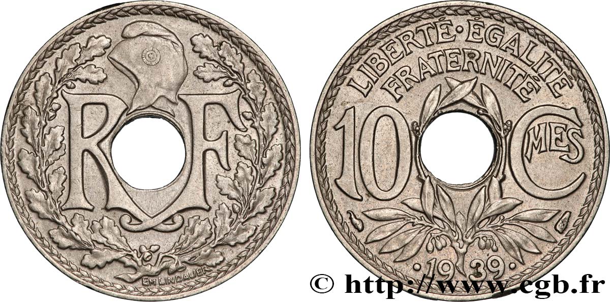 10 centimes Lindauer, maillechort 1939  F.139/3 fST 