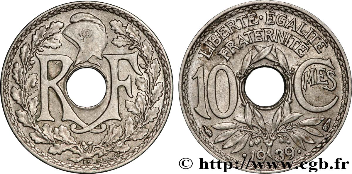 10 centimes Lindauer, maillechort 1939  F.139/3 AU 