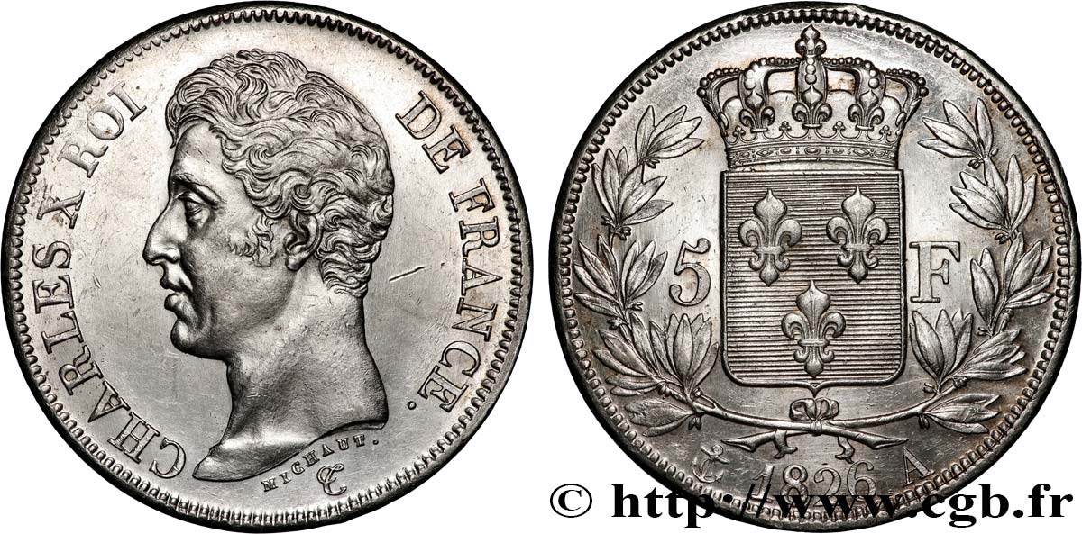 5 francs Charles X, 1er type 1826 Paris F.310/15 MS 