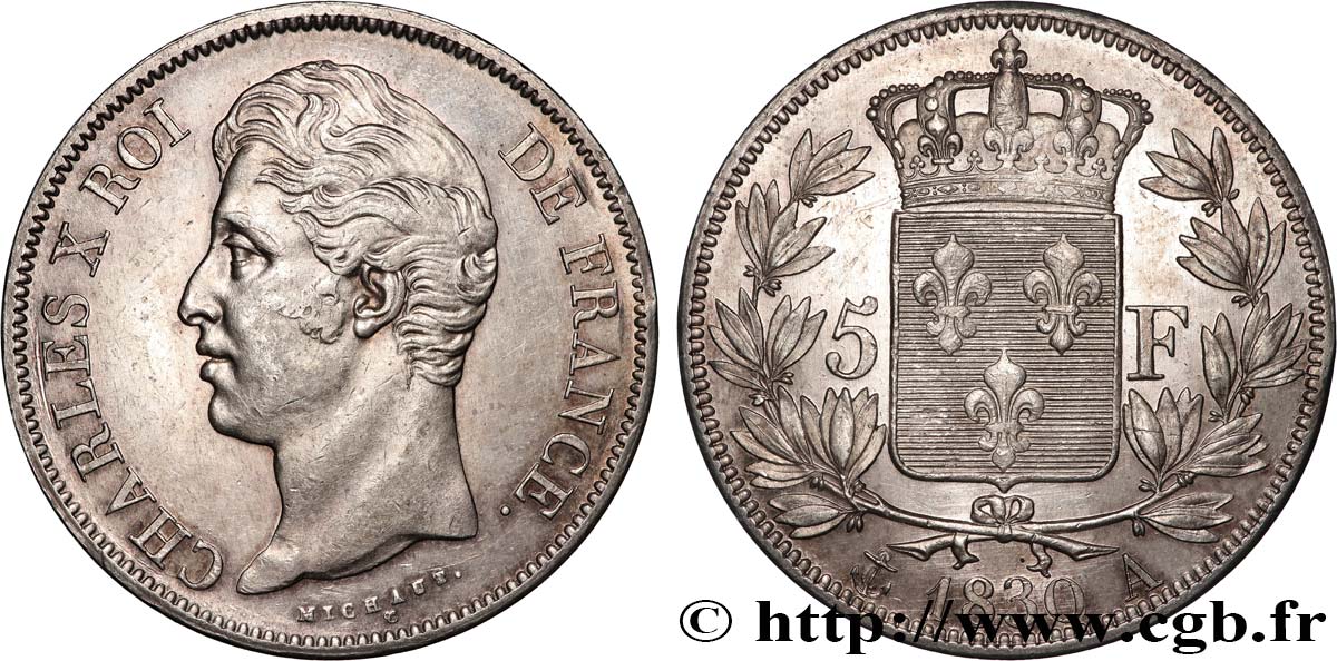 5 francs Charles X, 2e type 1830 Paris F.311/40 SUP 