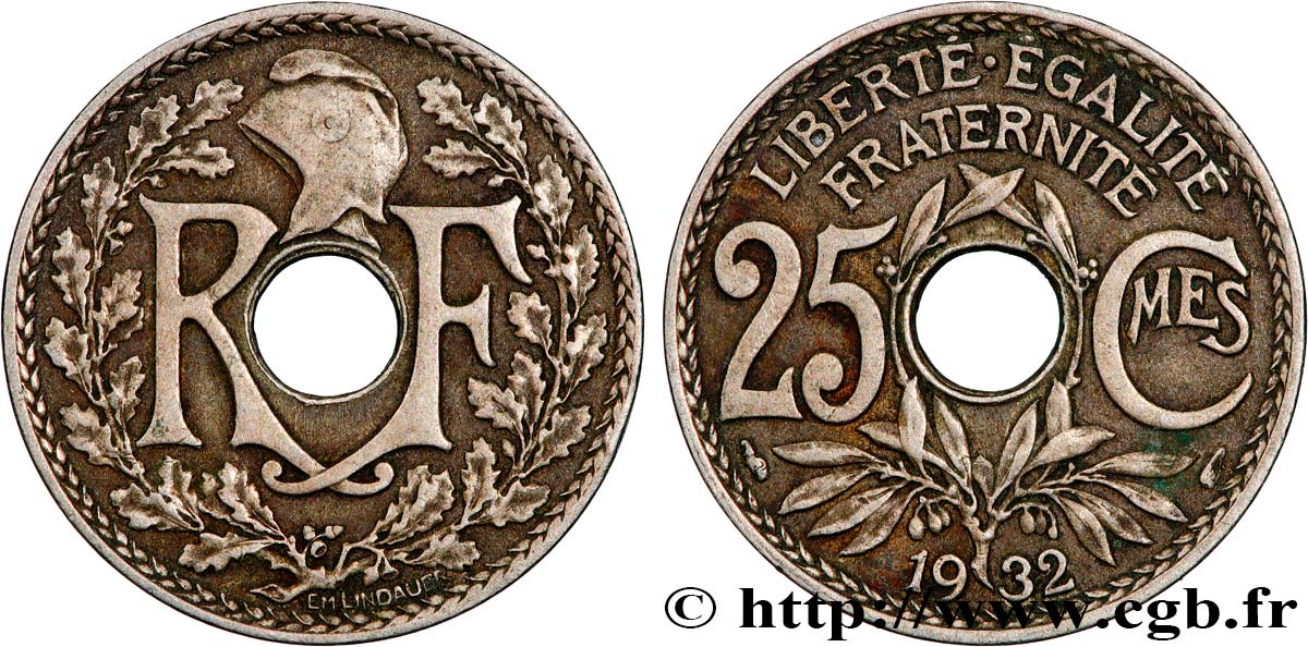 25 centimes Lindauer 1932  F.171/16 VF 