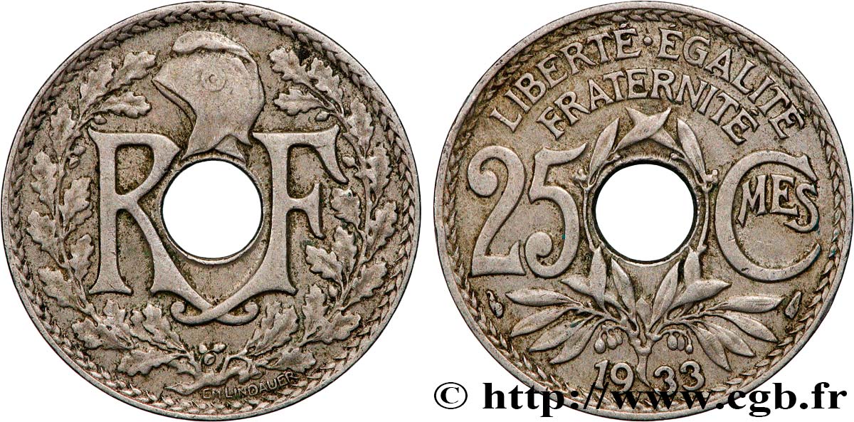 25 centimes Lindauer 1933  F.171/17 TTB+ 