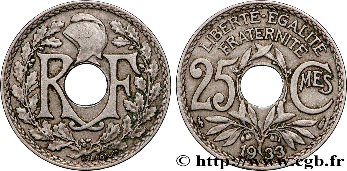 25 centimes Lindauer 1933  F.171/17 EBC 