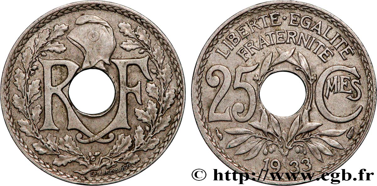 25 centimes Lindauer 1933  F.171/17 VZ 