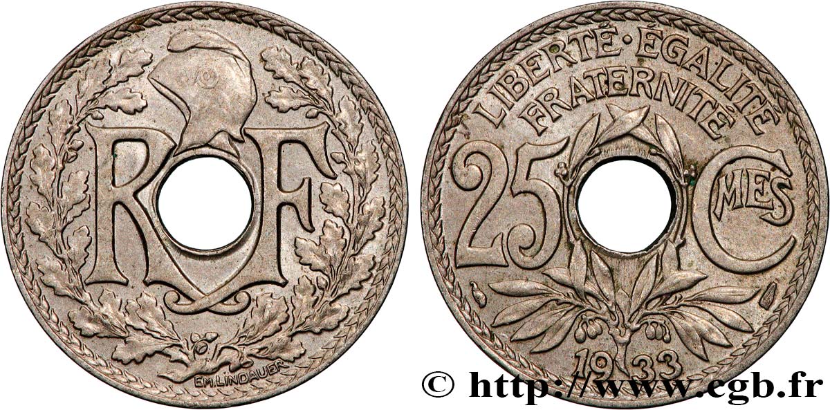 25 centimes Lindauer 1933  F.171/17 VZ 