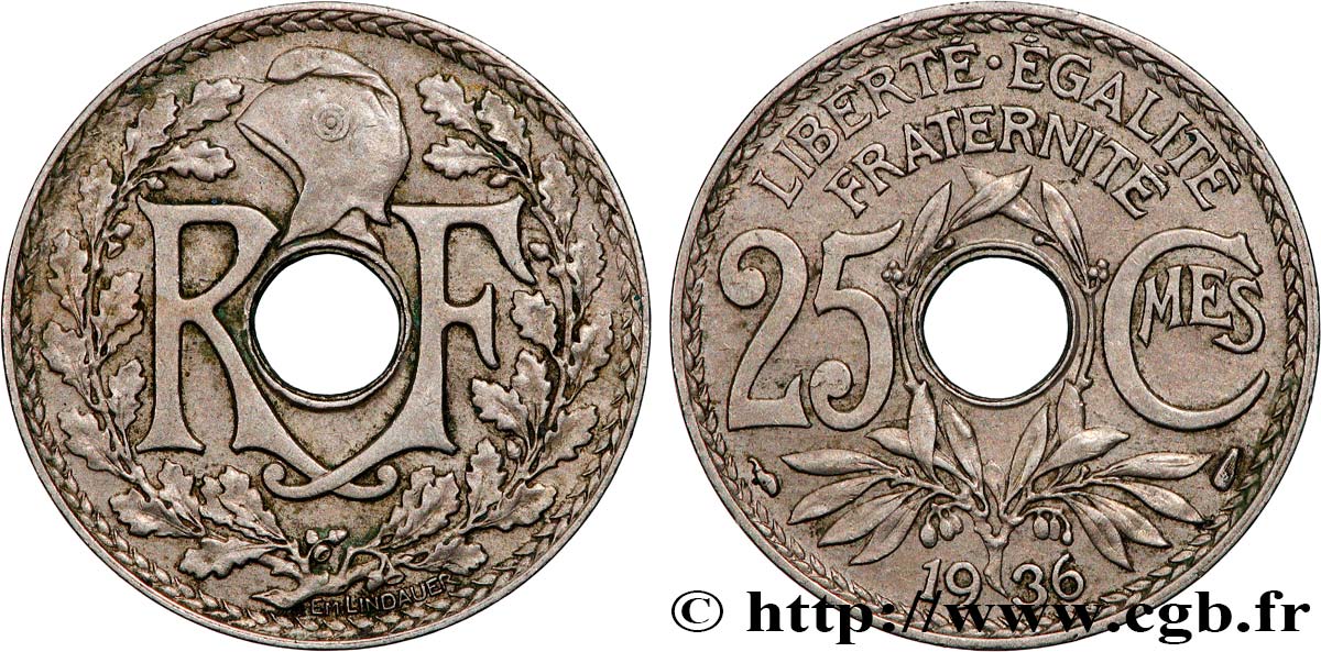 25 centimes Lindauer 1936  F.171/19 VZ 