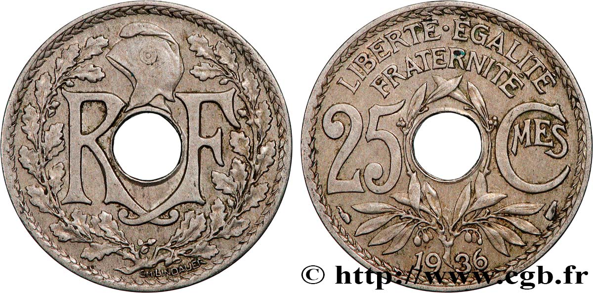 25 centimes Lindauer 1936  F.171/19 EBC 