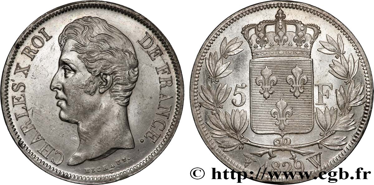 5 francs Charles X, 2e type 1829 Lille F.311/39 AU/MS 