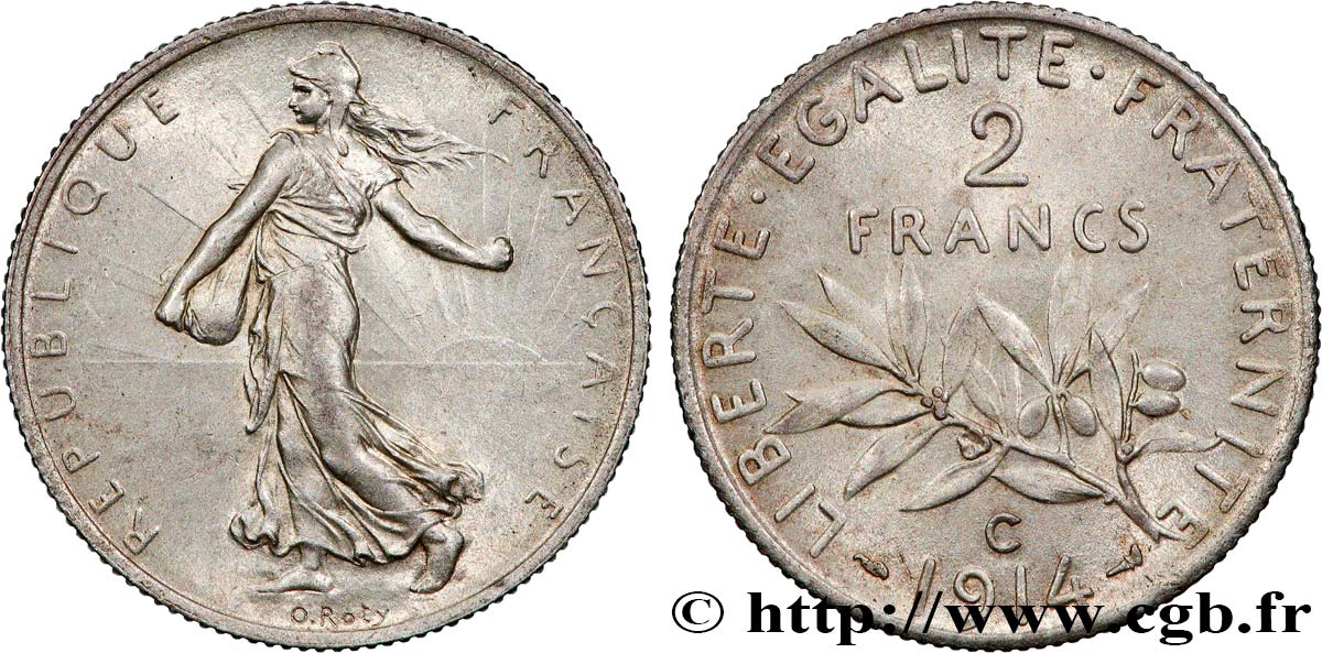 2 francs Semeuse 1914 Castelsarrasin F.266/16 EBC+ 