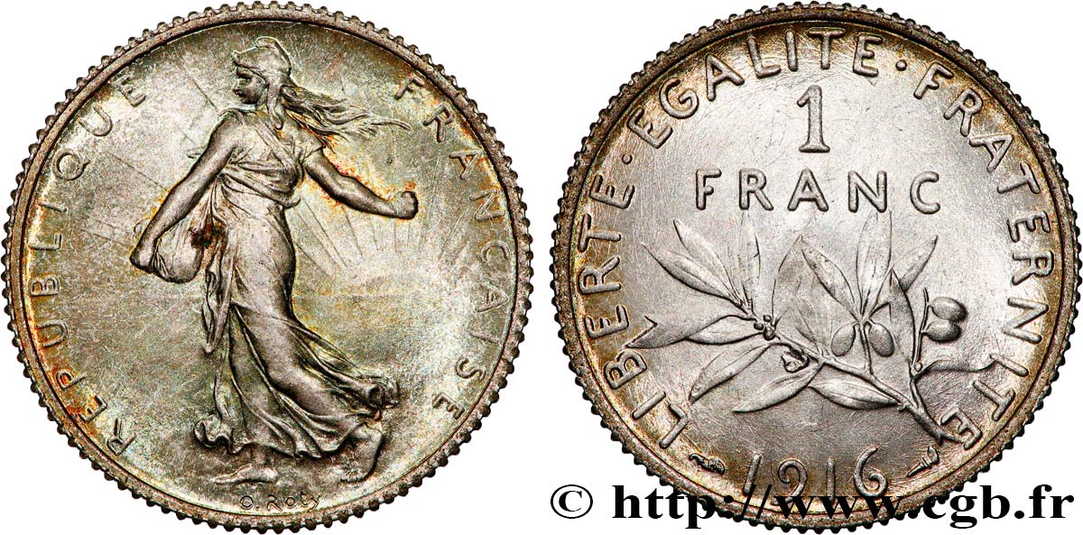 1 franc Semeuse 1916 Paris F.217/22 SUP+ 