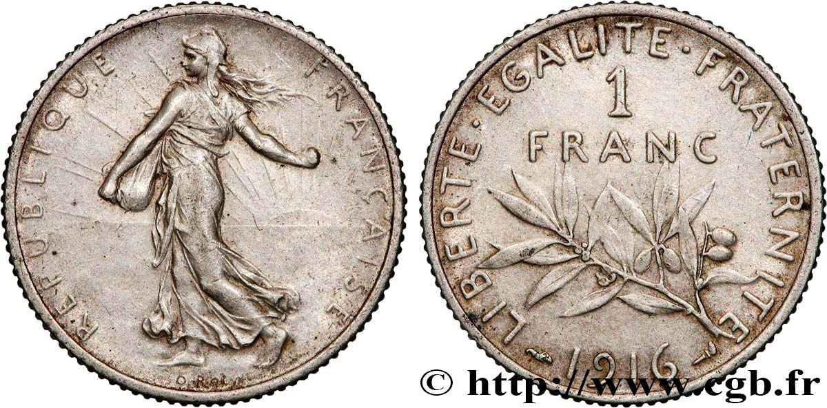 1 franc Semeuse 1916 Paris F.217/22 EBC+ 