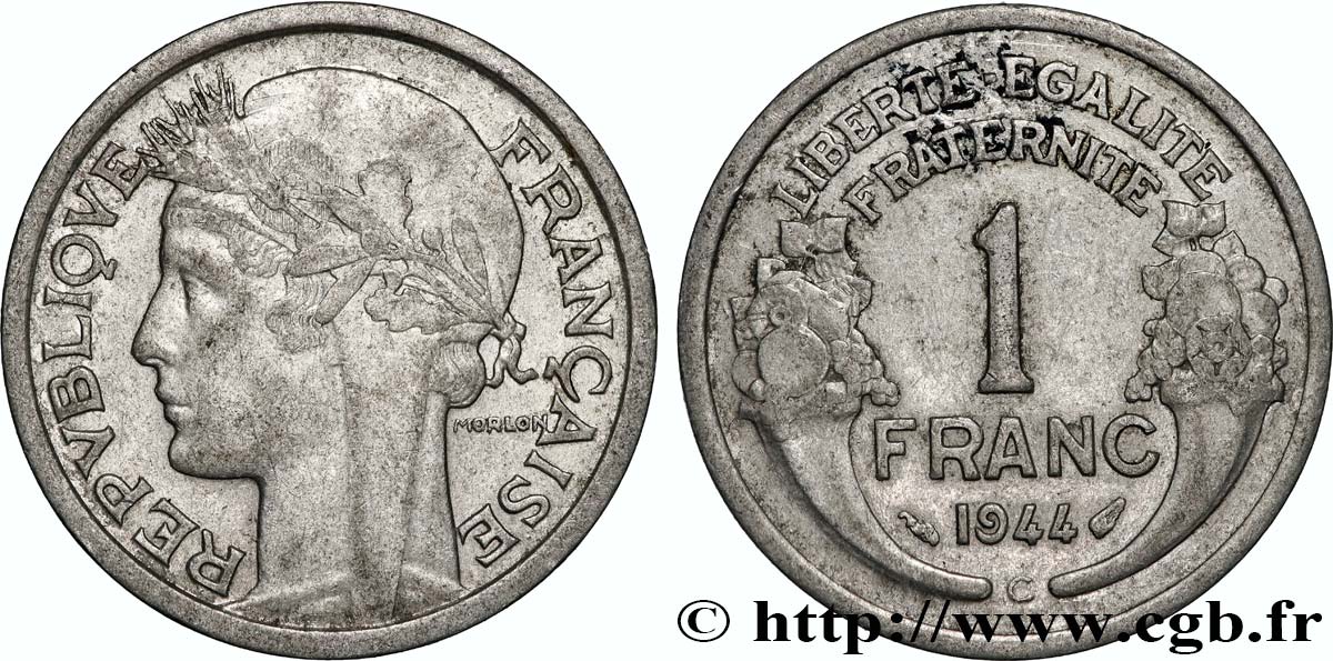 1 franc Morlon, légère 1944 Castelsarrasin F.221/4 BC 