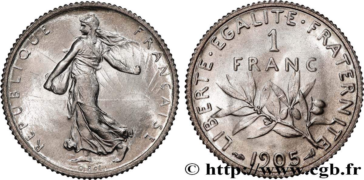 1 franc Semeuse 1905 Paris F.217/10 MS63 