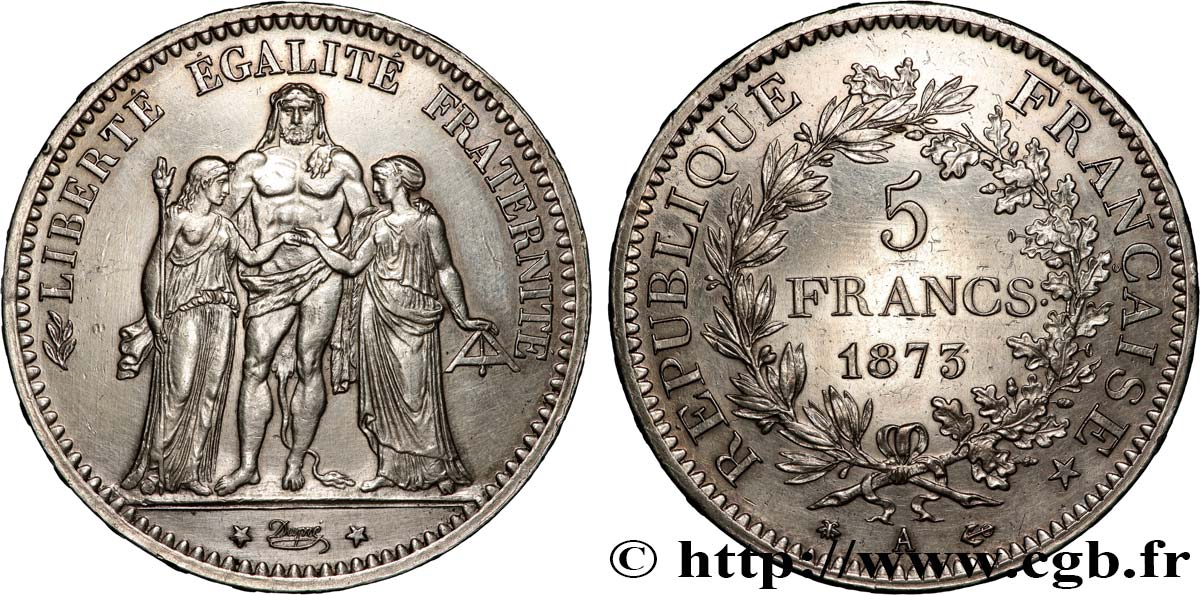 5 francs Hercule 1873 Paris F.334/9 MBC+ 