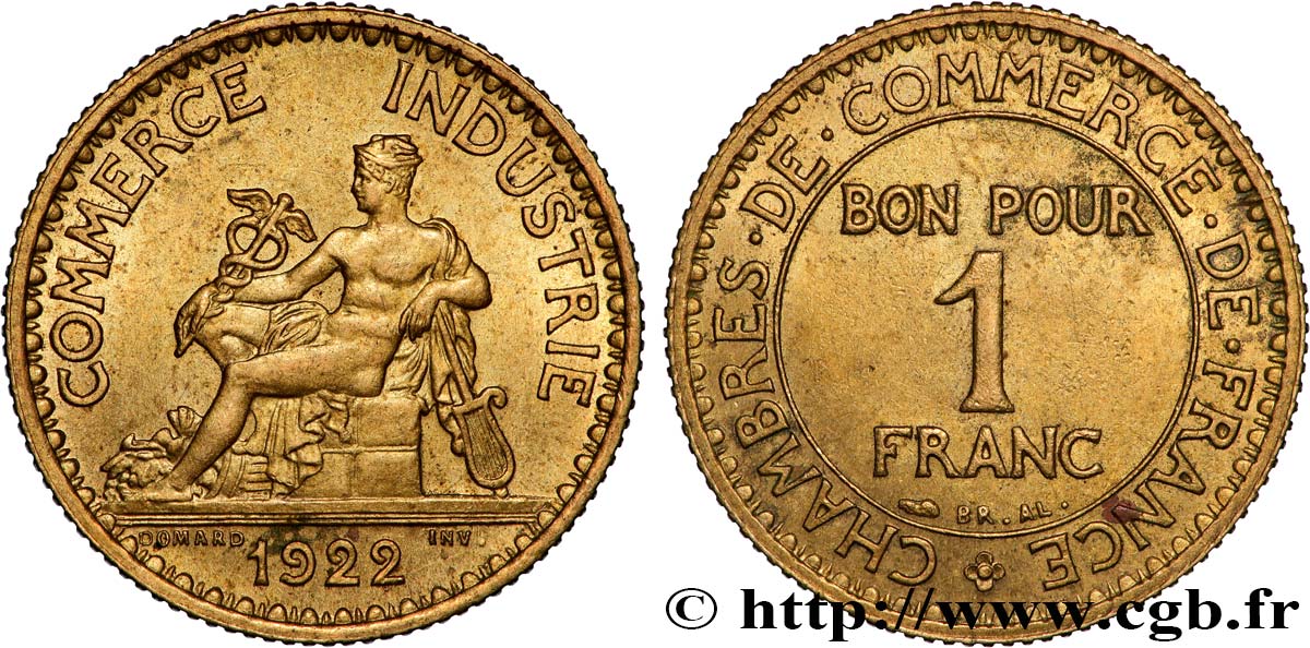 1 franc Chambres de Commerce 1922 Paris F.218/4 MS 