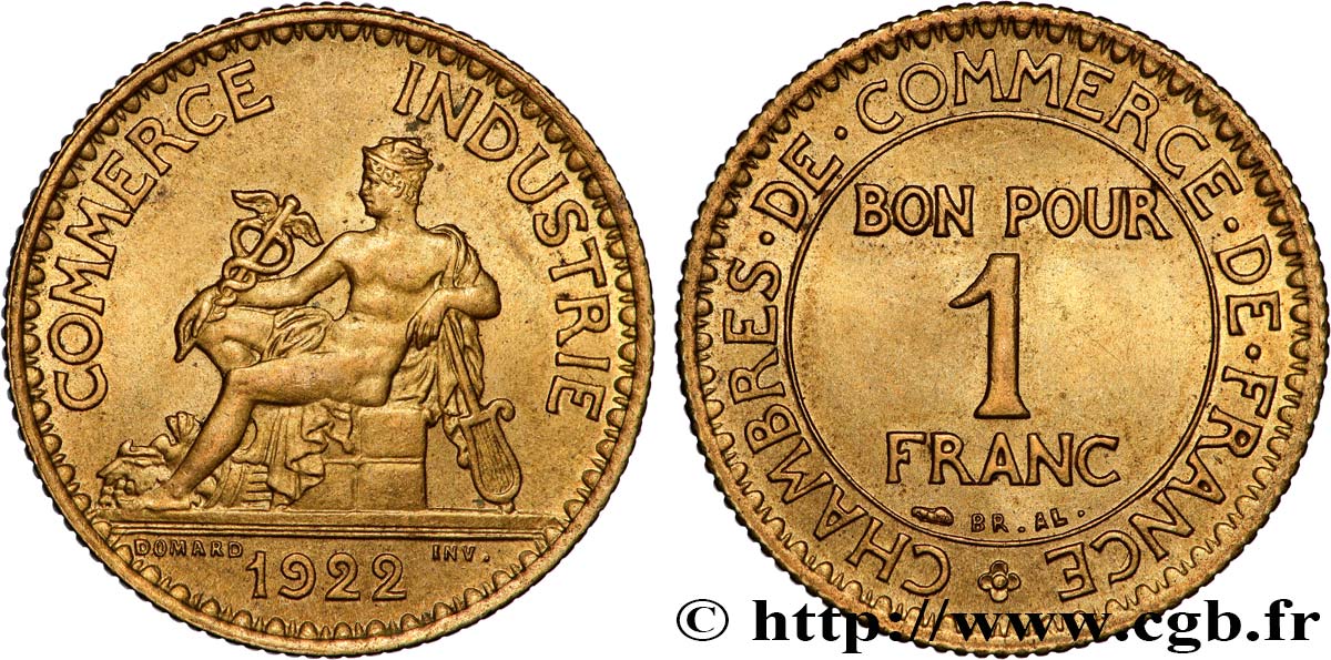 1 franc Chambres de Commerce 1922 Paris F.218/4 VZ+ 