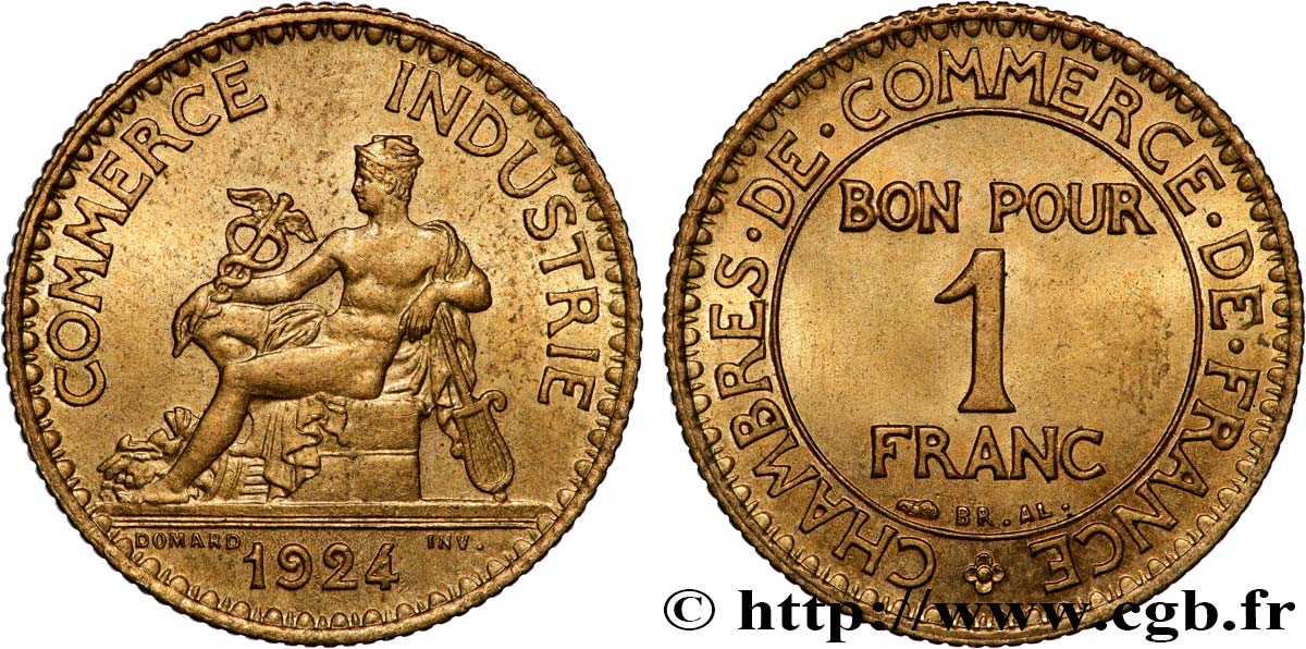 1 franc Chambres de Commerce 1924 Paris F.218/6 SPL+ 