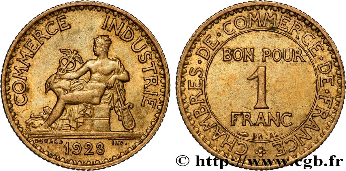 1 franc Chambres de Commerce 1923 Paris F.218/5 AU 