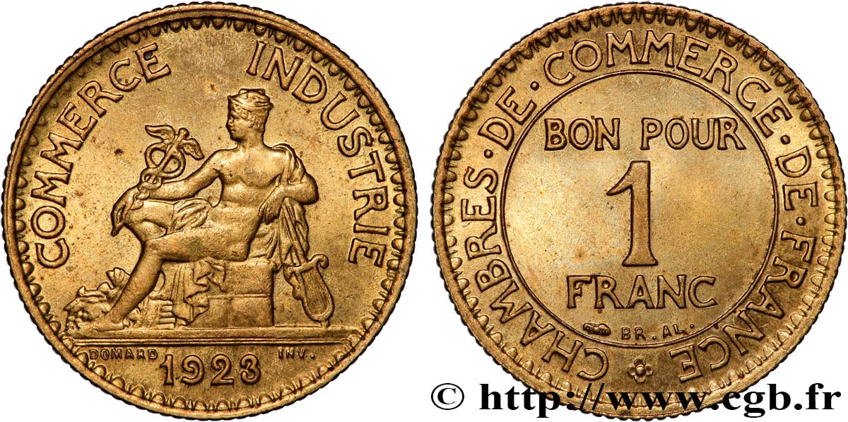 1 franc Chambres de Commerce 1923 Paris F.218/5 AU 