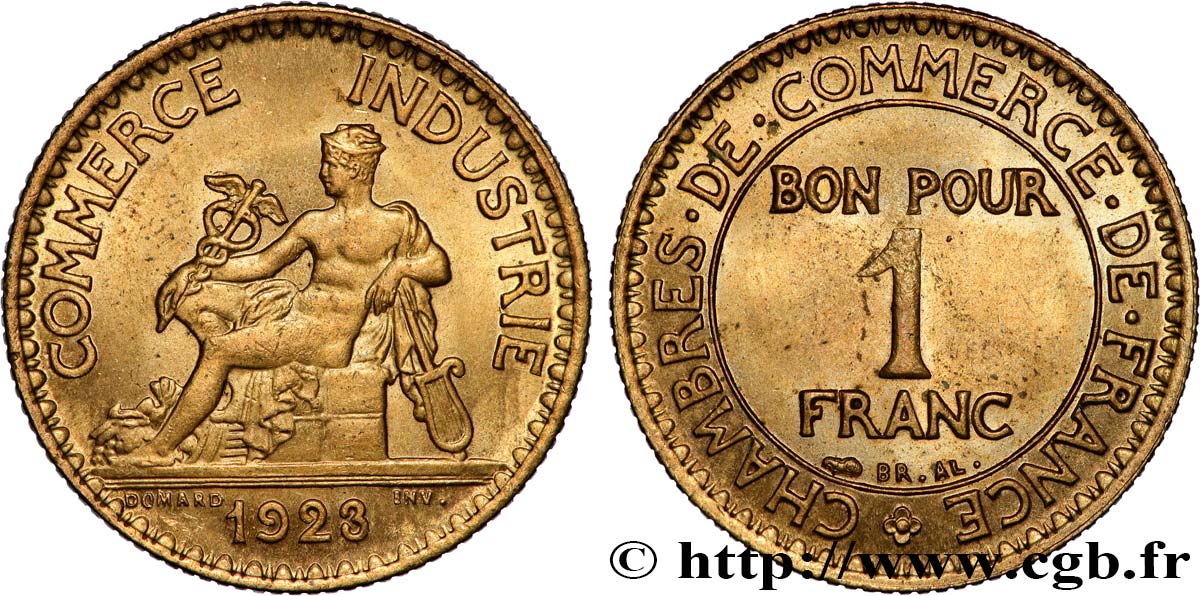 1 franc Chambres de Commerce 1923 Paris F.218/5 AU 