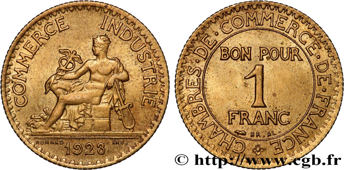 1 franc Chambres de Commerce 1923 Paris F.218/5 SPL 