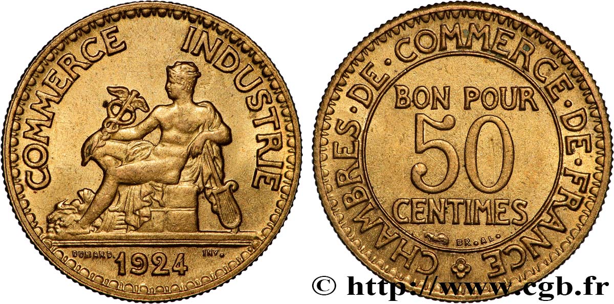 50 centimes Chambres de Commerce 1924 Paris F.191/6 SC 