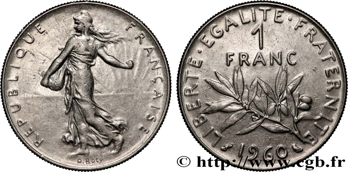 1 franc Semeuse, nickel 1960 Paris F.226/4 MBC+ 