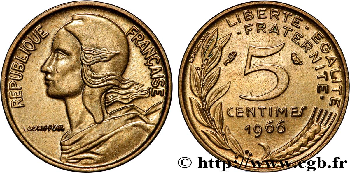 5 centimes Marianne 1966 Paris F.125/2 MS 