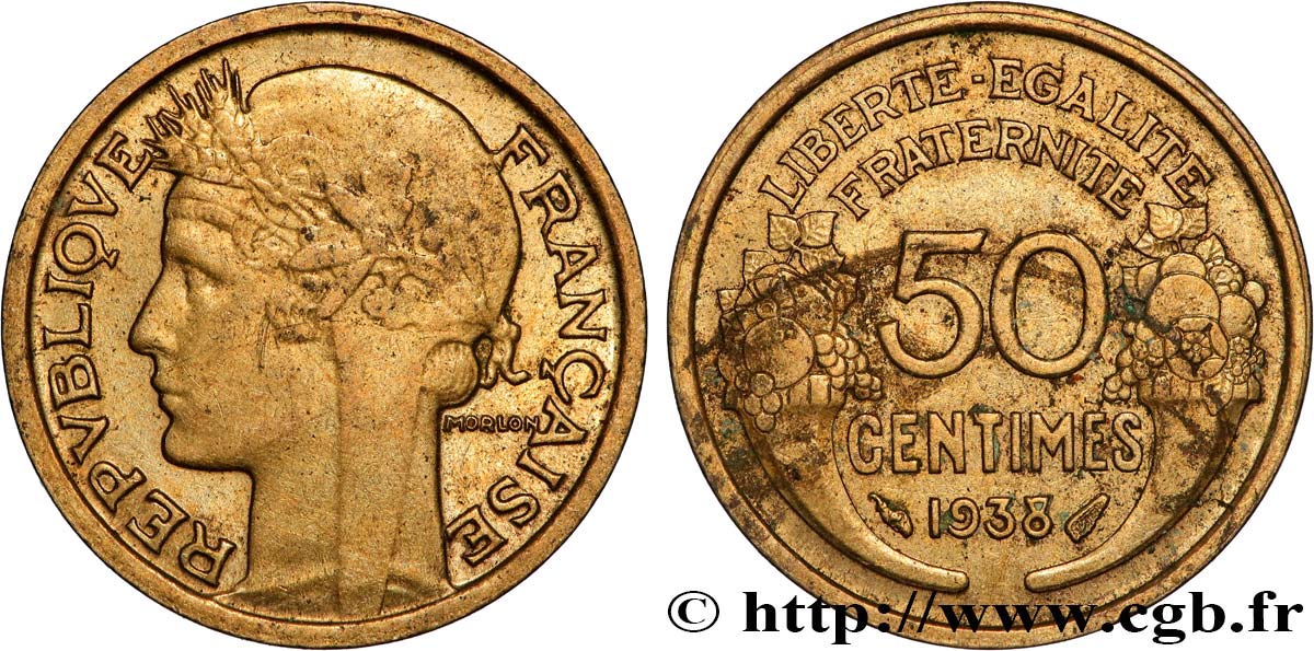 50 centimes Morlon 1938  F.192/14 SPL+ 