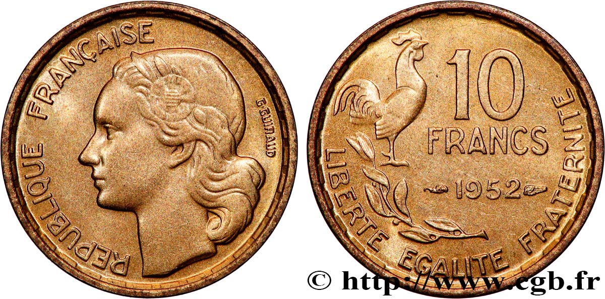 10 francs Guiraud 1952  F.363/6 SPL63 