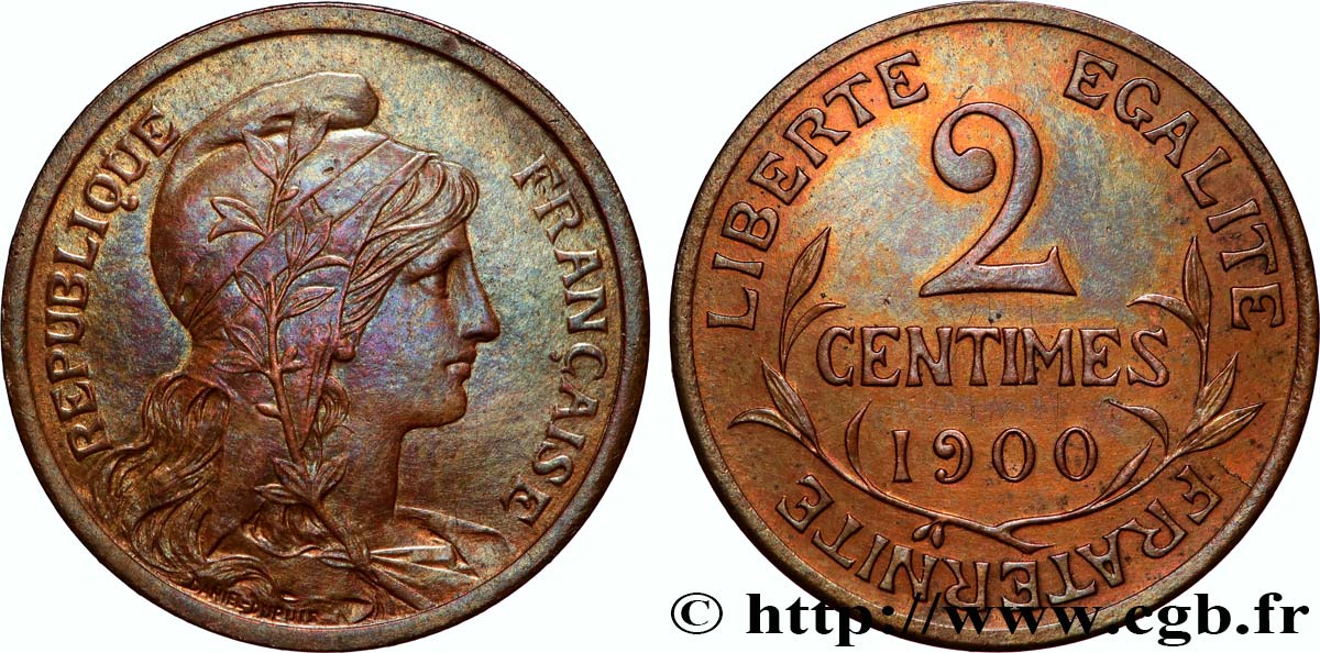 2 centimes Daniel-Dupuis 1900 Paris F.110/4 MBC+ 