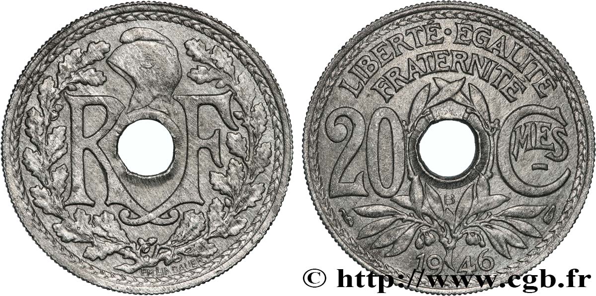 20 centimes Lindauer 1946 Beaumont-Le-Roger F.155/6 AU 