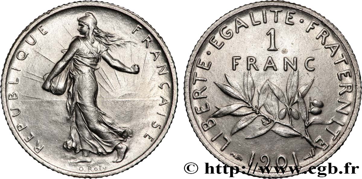 1 franc Semeuse 1901 Paris F.217/6 SPL+ 