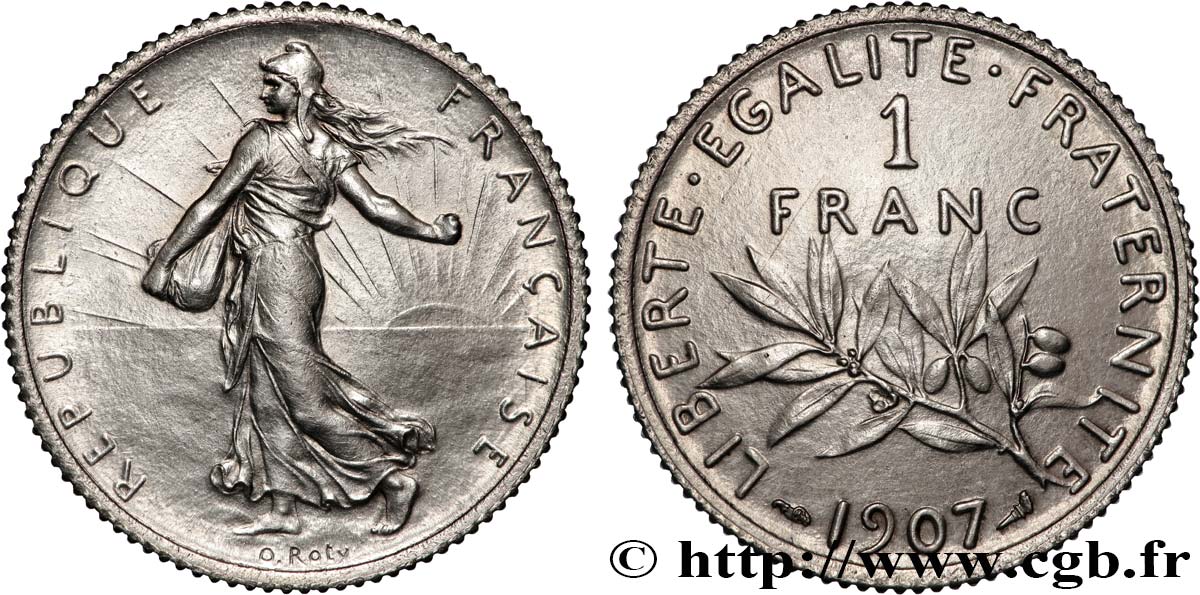 1 franc Semeuse 1907  F.217/12 EBC 