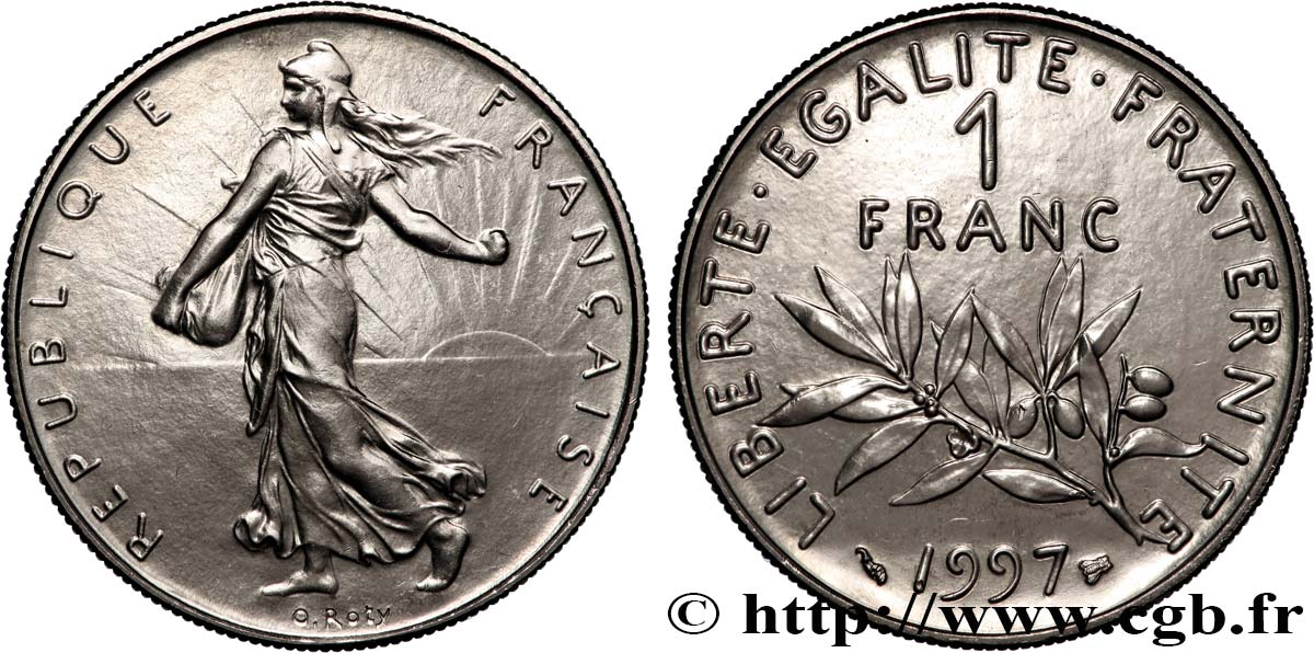 1 franc Semeuse, nickel, BU (Brillant Universel) 1997 Pessac F.226/45 MS 