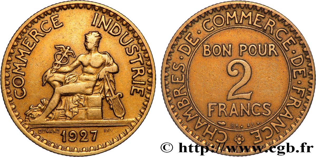 2 francs Chambres de Commerce 1927  F.267/9 TB+ 