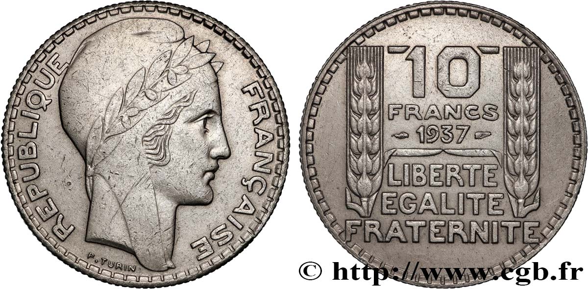 10 francs Turin 1937  F.360/8 SS 