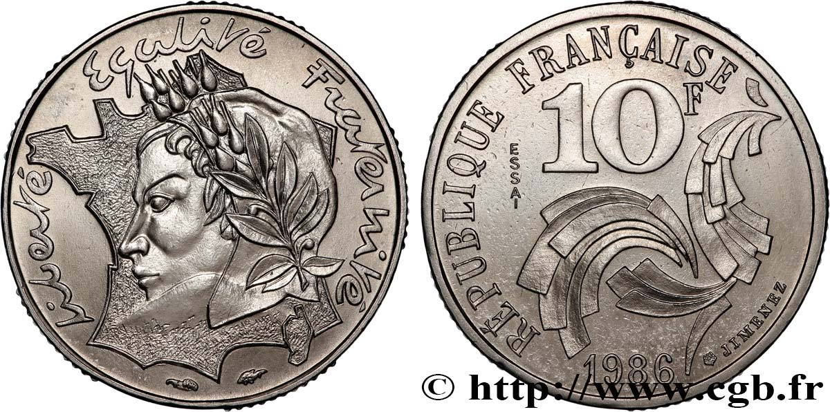 Essai de 10 francs Jimenez 1986 Pessac F.373/1 SPL 