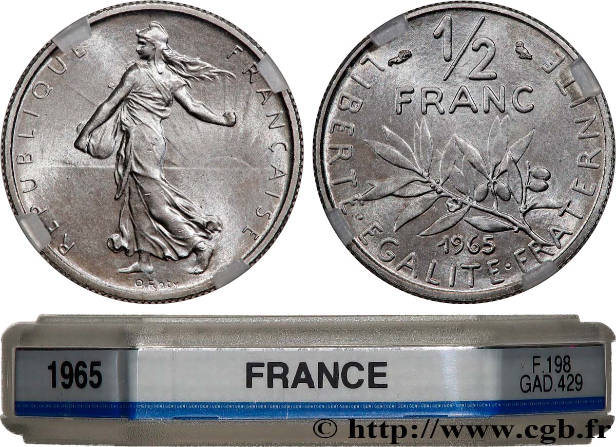 1/2 franc Semeuse 1965 Paris F.198/3 ST65 GENI