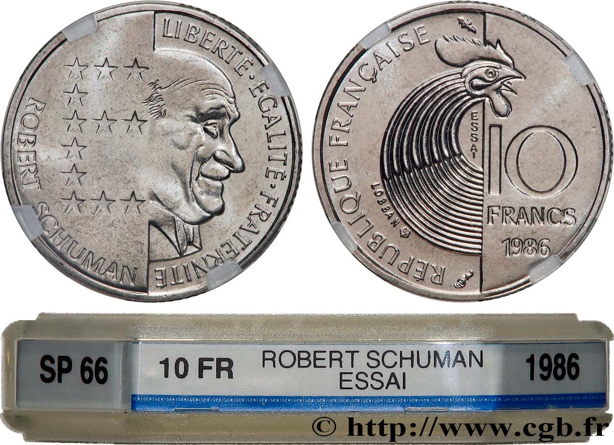 Essai de 10 francs Robert Schuman 1986 Pessac F.374/1 ST66 GENI