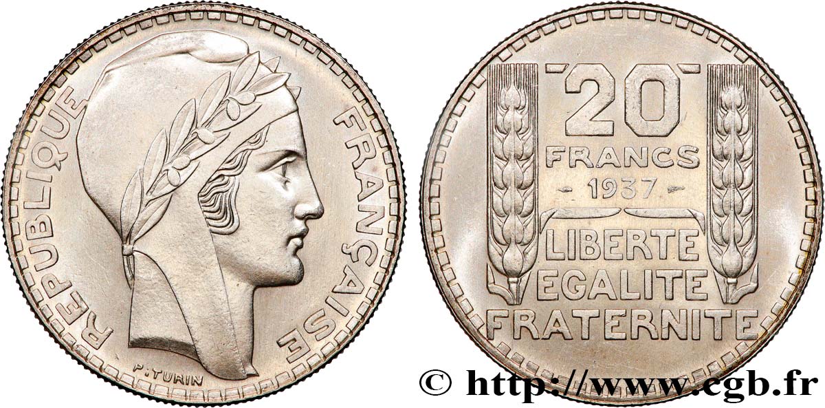 20 francs Turin 1937  F.400/8 VZ+ 